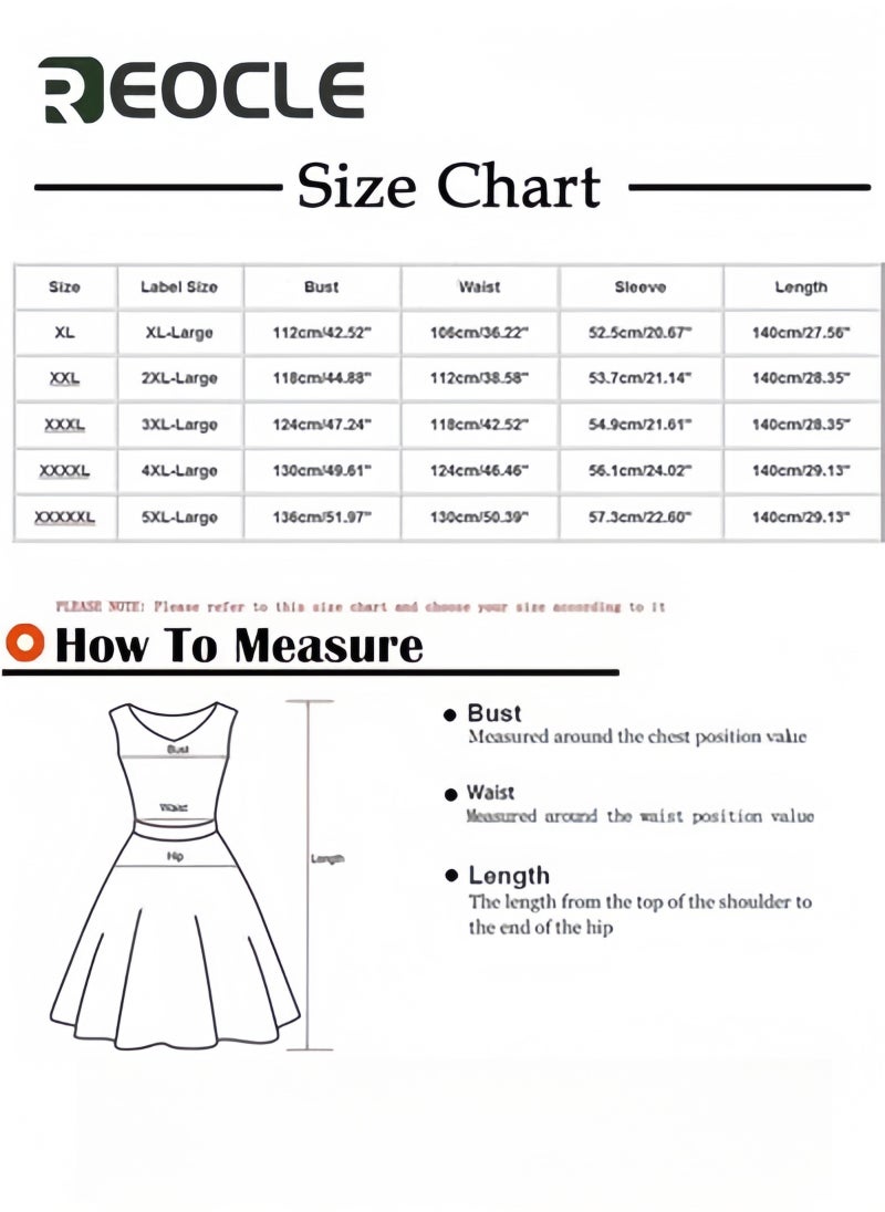 REOCLE Women's Long Sleeve Maxi Dresses Plus Size Floral Printed Crewneck Casual Dress Tie Waisted Summer Long Dress - Image 4