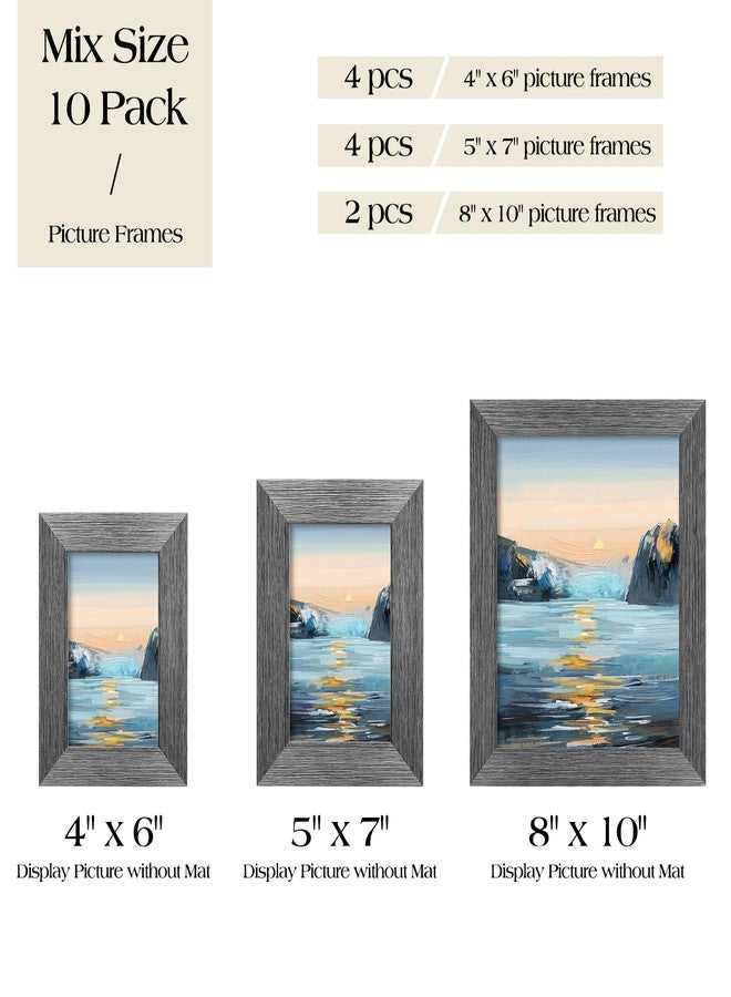 TWING Mix Picture Frame for Wall 10 Pack, Brown Multi Size picture frame 8x10/5x7/4x6 Set, Vintage Family Collage Pictures Frame Kit Gallery Wall Decor - Image 5