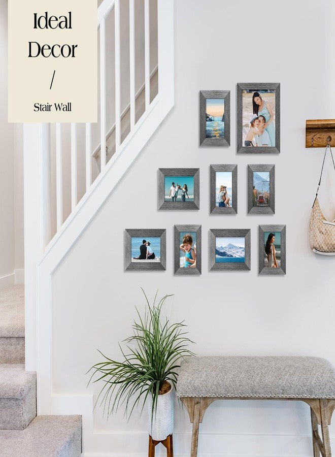 TWING Mix Picture Frame for Wall 10 Pack, Brown Multi Size picture frame 8x10/5x7/4x6 Set, Vintage Family Collage Pictures Frame Kit Gallery Wall Decor - Image 4