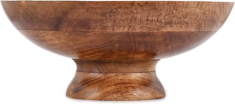 NIRMAN FRUIT BOWL Mango Wood Round Shaped Serving Bowl For FruitDessert Platter Tray Dish Kitchen Dining FruitDessertSnack 12 x 12 x 5 - Image 3