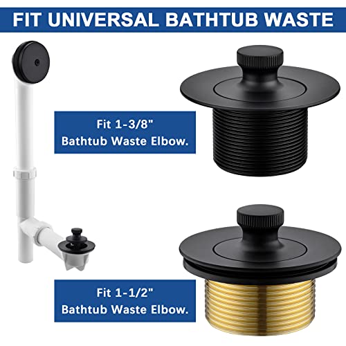 Anpean Brass Bathtub Drain Kit, Lift and Turn Tub Drain Kit with Single Hole Overflow Faceplate, Matte Black - Image 5