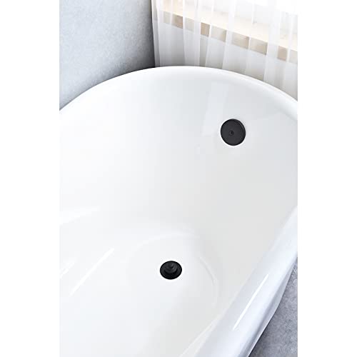 Anpean Brass Bathtub Drain Kit, Lift and Turn Tub Drain Kit with Single Hole Overflow Faceplate, Matte Black - Image 2
