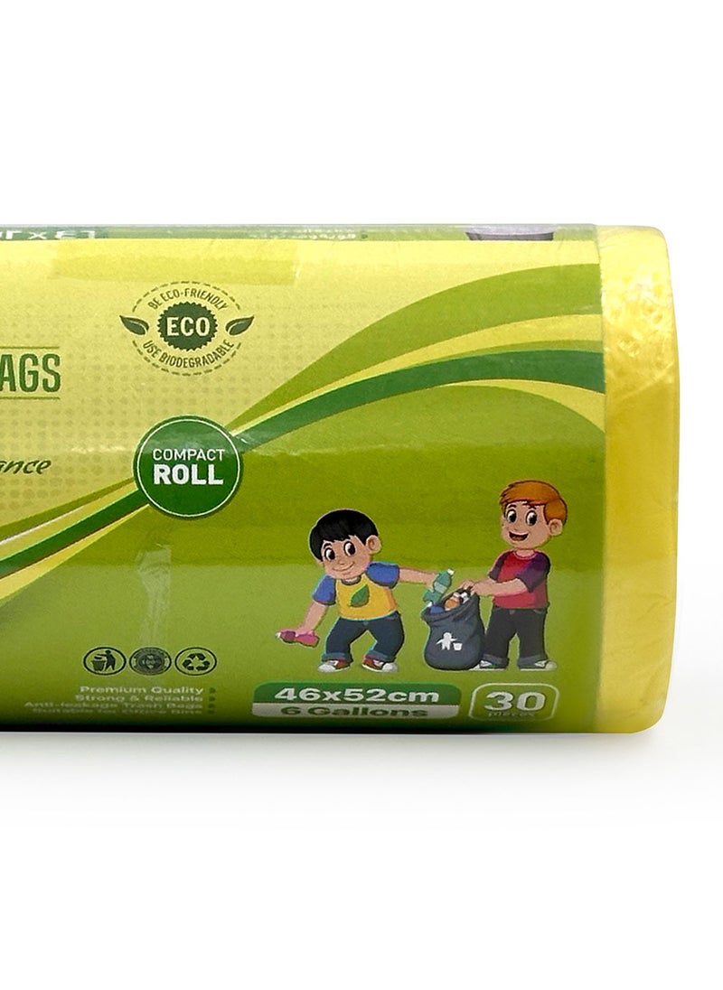Tru - Lemon Scented Garbage Bags Compact Roll 46x52cm 6 Gallon ( 30pc x 3 Rolls ) 90 bags - Image 1