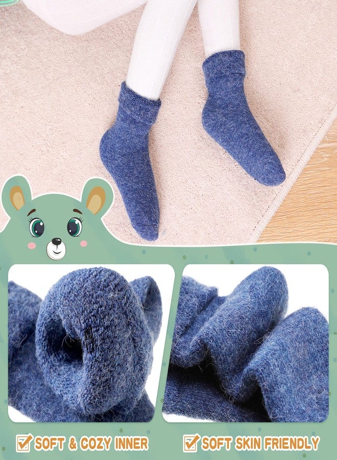 Eocom 6 Pairs Baby Boys Girls Wool Socks Infant Toddlers Kids Unisex Winter Thick Soft Warm Thermal Crew Socks (Solid Color B, 0-1 Years) - Image 3