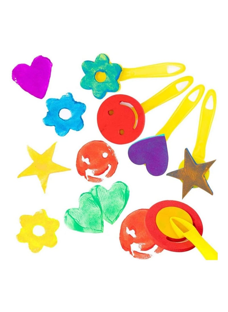 SYOSI Paint Sponges for Kids, 47 Pcs Kids Art Tool Kits, Children Early DIY Learning Paint Sets For Kids Arts for Toddlers Kids Early Learning Toys Foam Roller Sponge Arts Crafts Gift - Image 4