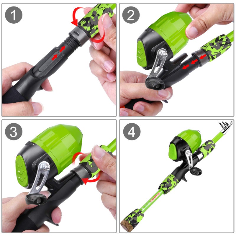 ODDSPRO Kids Fishing Pole - Kids Fishing Starter Kit - with Tackle Box, Reel, Practice Plug, Beginner's Guide and Travel Bag for Boys, Girls - Image 5