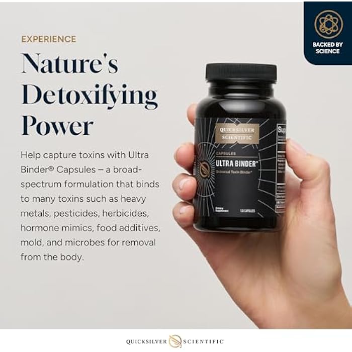 Quicksilver Scientific Ultra Binder - Multi Toxin Binder with Bentonite Clay Powder, Zeolite Detox & Charcoal - Supplement for Gut Support & The Body's Toxin Removal Process (120 Capsules) - Image 3