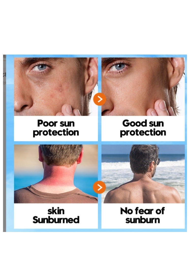 SADOER Men's Sun Cream 1 PCS 50g Face Sun Cream SPF 90 Sunscreen Light Texture Protective Face Sun Cream Moisturizing Sun Protection Milk Sun Cream Face UVA UVB Protection - Image 3