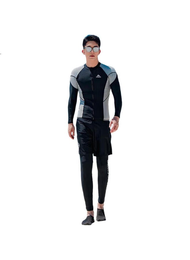 Skin-friendly Yifu Sun Protection Quick-Dry Wetsuit, Men'S Two-Piece Long-Sleeve And Long Pants, Snorkeling Wetsuit, Couple'S Swimwear, Women'S Surfing Suit Set - Image 1