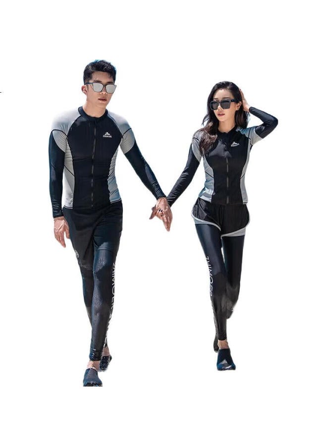 Skin-friendly Yifu Sun Protection Quick-Dry Wetsuit, Men'S Two-Piece Long-Sleeve And Long Pants, Snorkeling Wetsuit, Couple'S Swimwear, Women'S Surfing Suit Set - Image 2