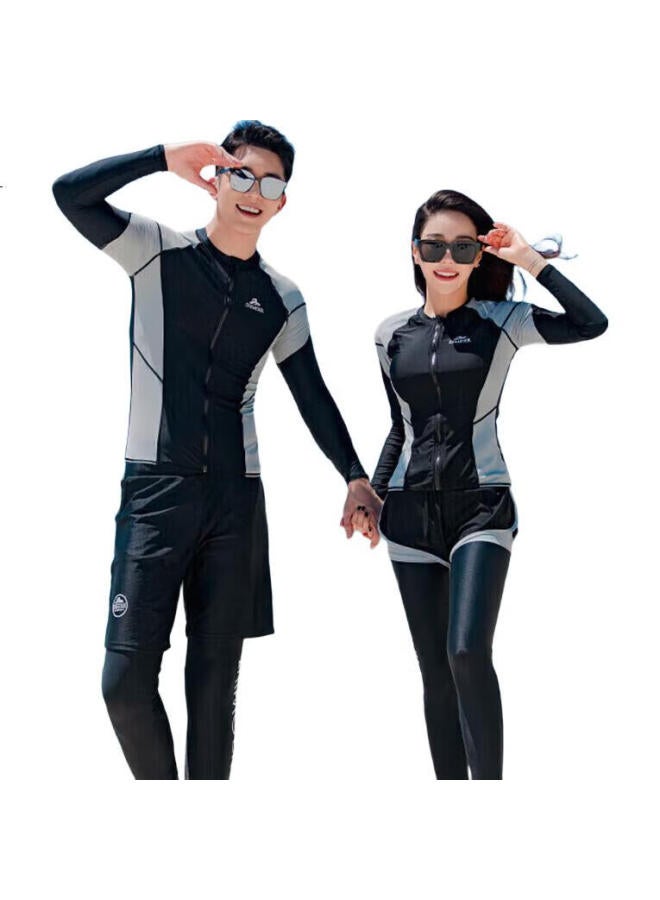 Skin-friendly Yifu Sun Protection Quick-Dry Wetsuit, Men'S Two-Piece Long-Sleeve And Long Pants, Snorkeling Wetsuit, Couple'S Swimwear, Women'S Surfing Suit Set - Image 3