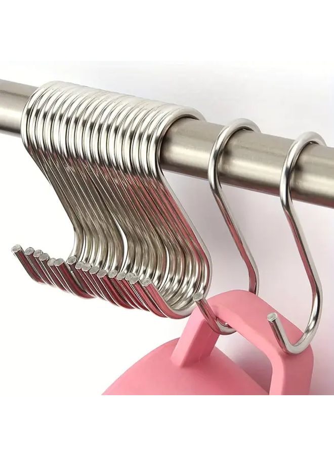 10 Pack Heavy Duty Non Slip S Hooks Adjustable 7cm Metal Hooks for Kitchen Bathroom - Image 2