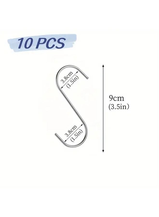 10 Pack Heavy Duty Non Slip S Hooks Adjustable 7cm Metal Hooks for Kitchen Bathroom - Image 5