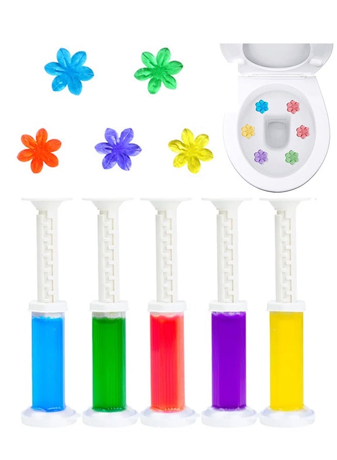 هلام مرحاض على شكل طابع، مجموعة معطر للمرحاض بخمسة روائح، يزيل الترسبات والبقع، منظف مزيل للروائح، مناسب لتنظيف المراحيض والحمامات المنزلية - Image 1