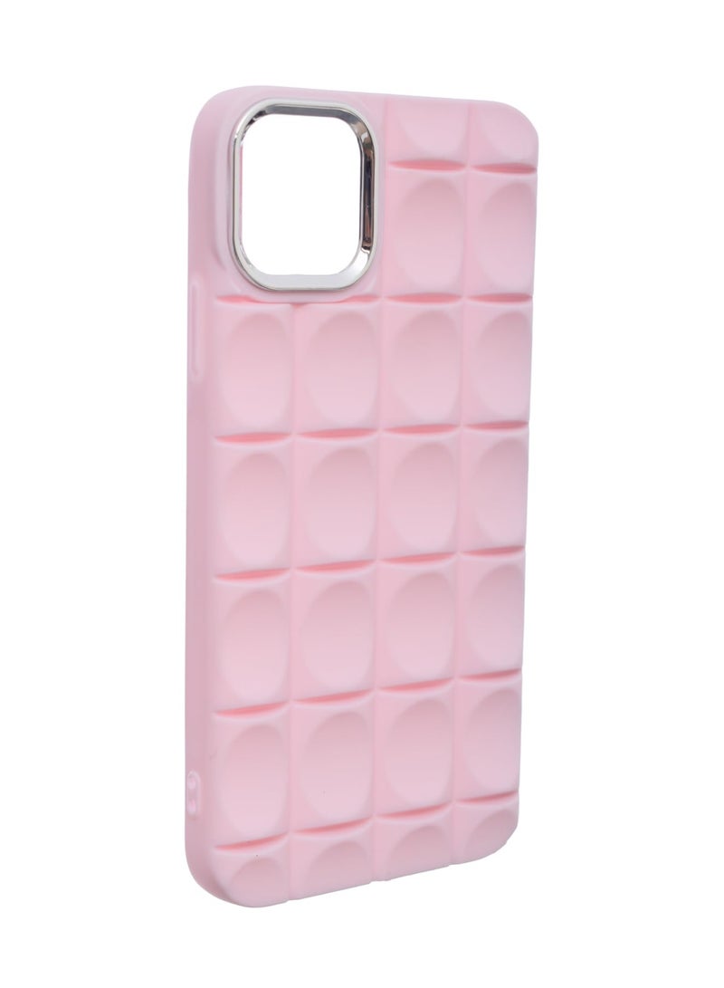 جراب خلفي سيليكون بدوائر بارزة لجهاز آيفون 11 برو ماكس - وردي - Image 2