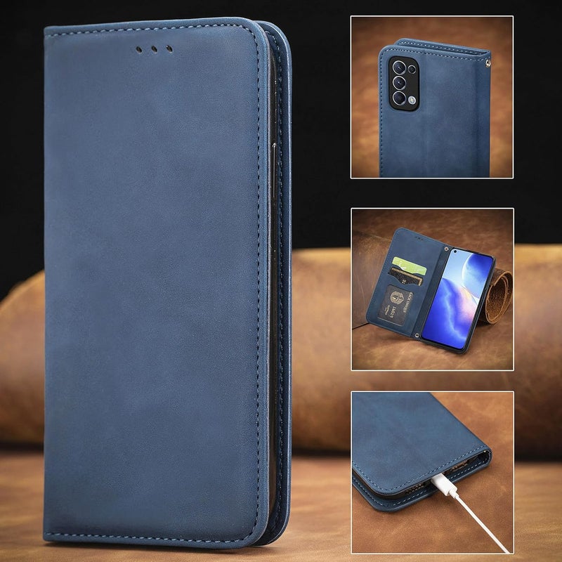 Cracedily Case for Oppo Find X3 Lite Case, Premium Leather Flip Wallet Case with Card Slots and Horizontal Stand Function Magnet Coque Cover Protective Case for Oppo Find X3 Lite 5G, Teal - Image 5