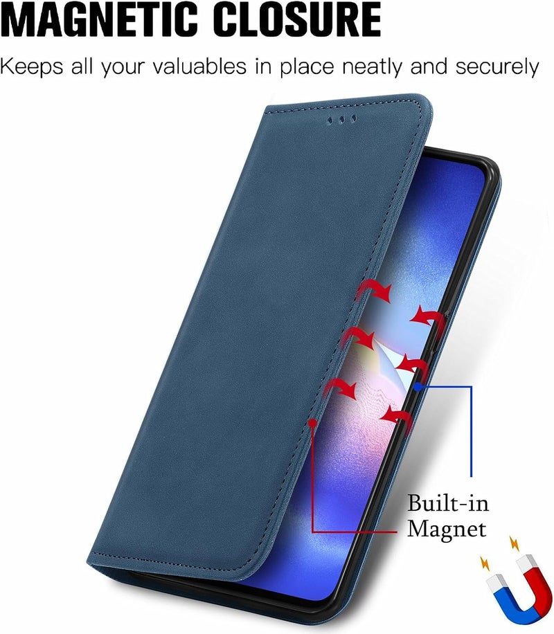 Cracedily Case for Oppo Find X3 Lite Case, Premium Leather Flip Wallet Case with Card Slots and Horizontal Stand Function Magnet Coque Cover Protective Case for Oppo Find X3 Lite 5G, Teal - Image 2