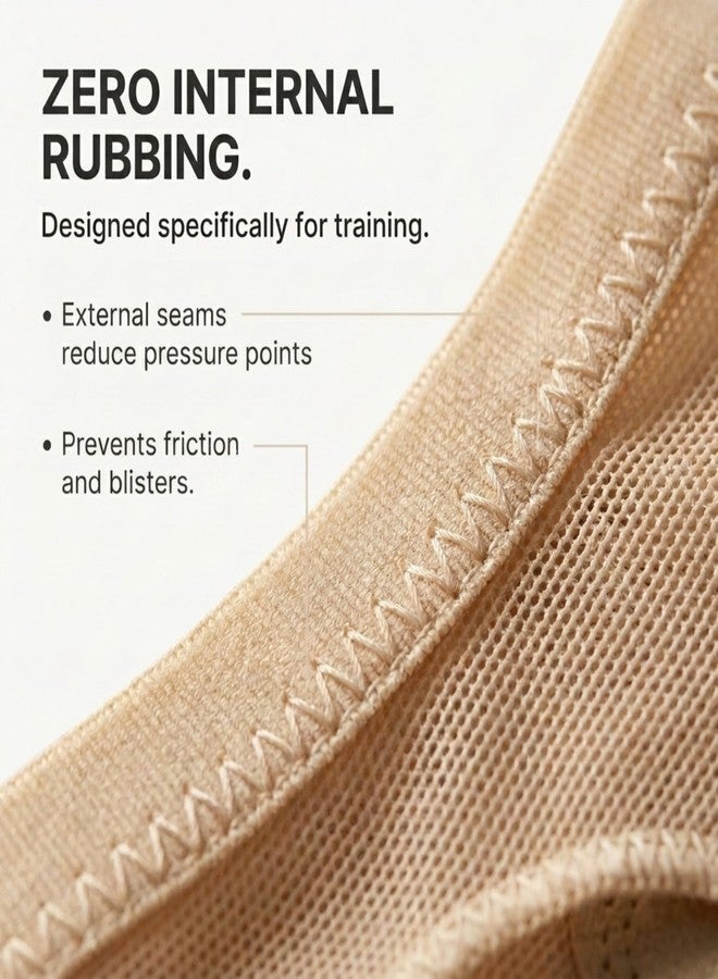 Zenmarkt Dance Foot Thongs for Women & Girls – Stretch Half Sole Ballet Shoes, Non-Slip Turning Pads for Contemporary, Jazz & Pirouette (Medium) Beige - Image 2