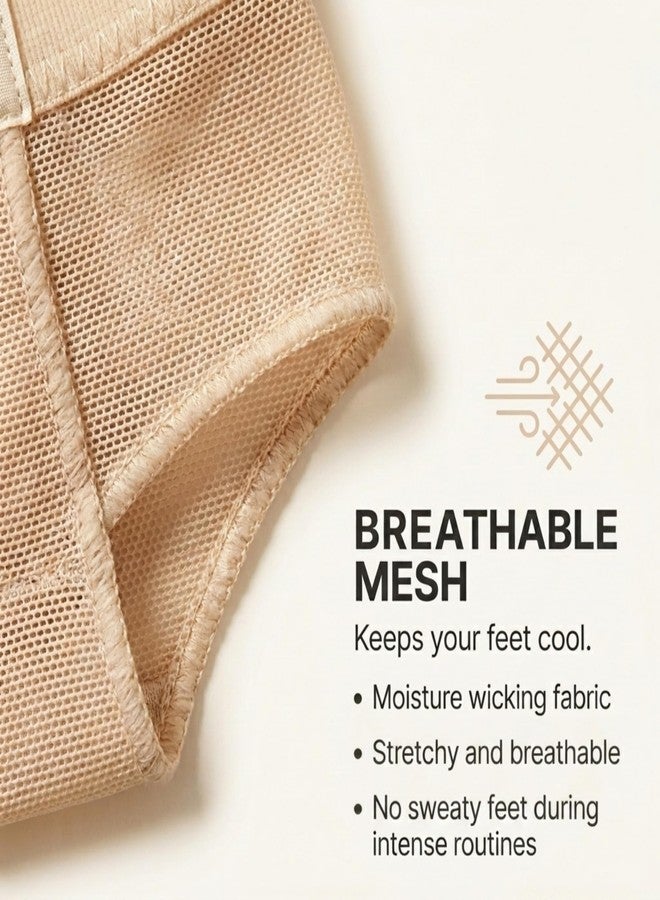 Zenmarkt Dance Foot Thongs for Women & Girls – Stretch Half Sole Ballet Shoes, Non-Slip Turning Pads for Contemporary, Jazz & Pirouette (Medium) Beige - Image 3