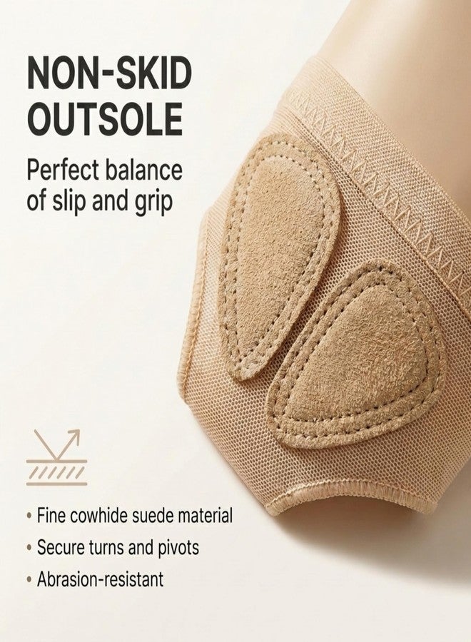 Zenmarkt Dance Foot Thongs for Women & Girls – Stretch Half Sole Ballet Shoes, Non-Slip Turning Pads for Contemporary, Jazz & Pirouette (Medium) Beige - Image 4