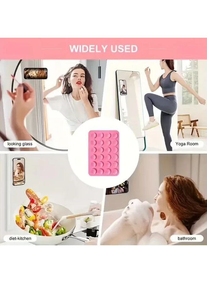 3pcs Black White Light Pink Silicone Suction Cup Phone Holder Set - Image 4