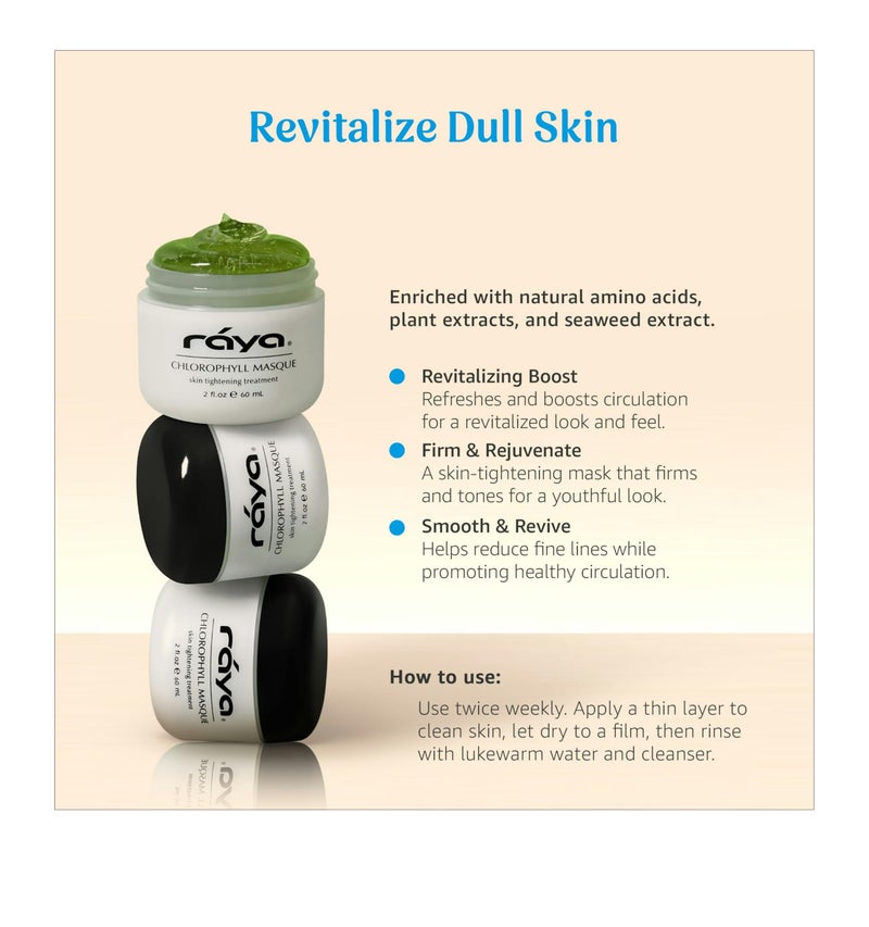 Raya Chlorophyll Masque (607) | Tightening Facial Treatment Mask for All Skin | Reduces Fine Lines and Wrinkles | Skin Tightening Mask for Face Skin Care | Face Masks Skincare - Image 2