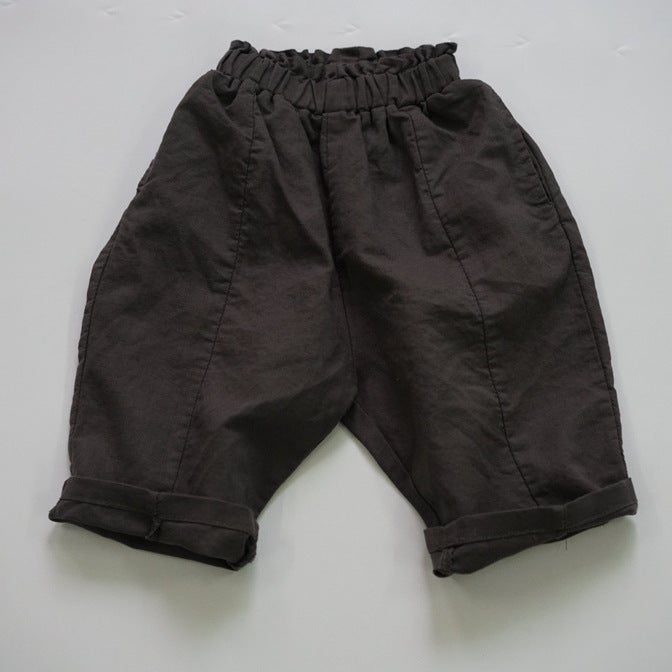 Autumn Girls' Pants Solid Color Children'S Casual Pants Korean Style Cotton And Linen Summer Baby Boys' Ankle-Length Pants Class A Hair-Generation - Image 2