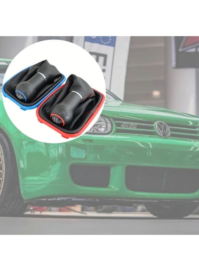 غطاء غبار ناقل الحركة المصنوع من الجلد الأحمر المزيف المتوافق مع Golf IV MK4 GTI R32 Bora Jetta - Image 4