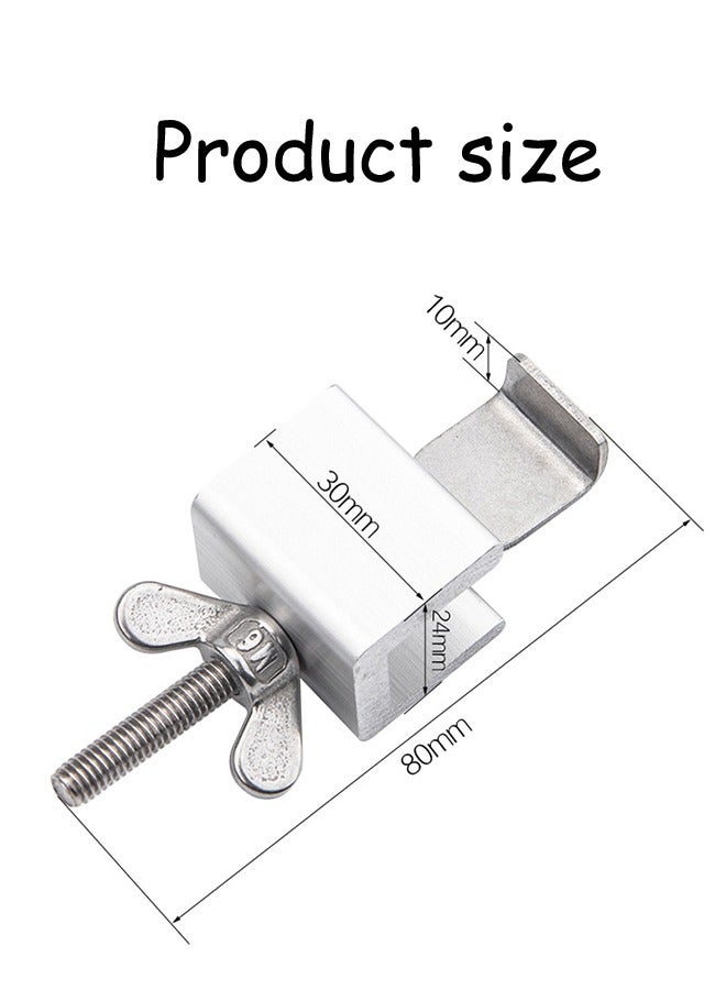 Top Door Device Portable Door Lock Heavy Duty Metal Door Locker for Extra Home Security Adjustable Travel Door Security Devices for Hotel Apartment College Dorm Safety & Privacy Protection Silver - Image 2