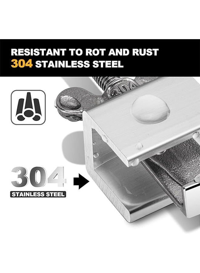 Top Door Device Portable Door Lock Heavy Duty Metal Door Locker for Extra Home Security Adjustable Travel Door Security Devices for Hotel Apartment College Dorm Safety & Privacy Protection Silver - Image 3