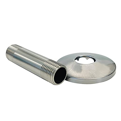 JS Jackson Supplies 3 in. Brushed Nickel Shower Arm for Ceiling-Mounted Rainfall Showerhead - Image 1