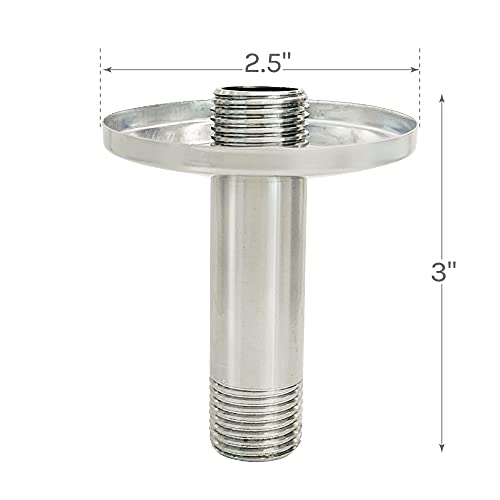 JS Jackson Supplies 3 in. Brushed Nickel Shower Arm for Ceiling-Mounted Rainfall Showerhead - Image 2