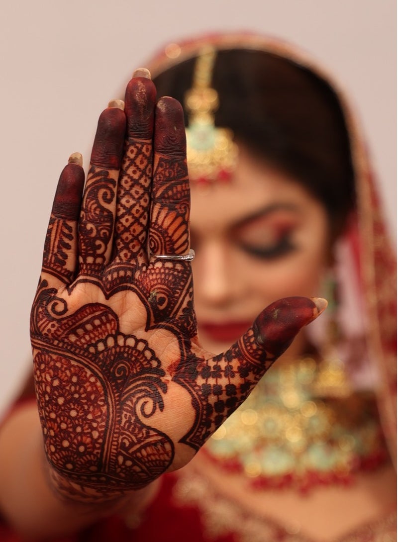 Amina Instant Henna Paste Mehendi Cone | With Free Set of 3 Full Hand Stickers/Stencils | Without Chemicals | Long Lasting | Pack of 12 Pieces x 45 Gms Each | Black Color - Image 5