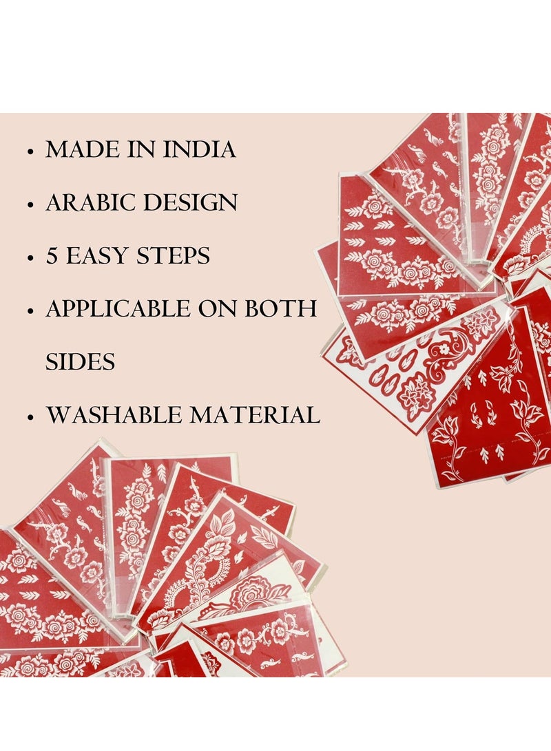 Amina Instant Henna Paste Mehendi Cone | With Free Set of 3 Full Hand Stickers/Stencils | Without Chemicals | Long Lasting | Pack of 12 Pieces x 45 Gms Each | Black Color - Image 3