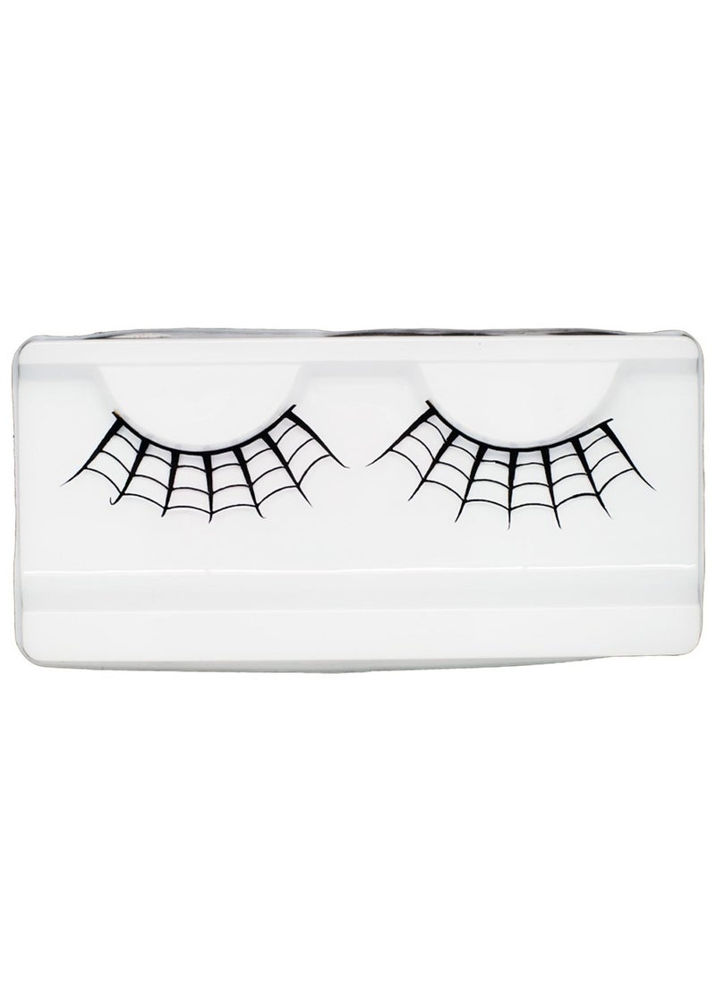 EMILYSTORES - EMILYSTORES Spider Web Lashes for Halloween Ghost Yzma Dracula Vampire Costume Masquerade Fancy Fashion Party Look Black Paper False Eyelashes 1 Pairs - Image 1