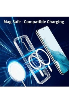 Magnetic Samsung Galaxy S22, Magnetic Case, Compatible with MagSafe Wireless Charging, Anti-Scratch Bumper Cover (Clear), TPU - PC  - Image 4