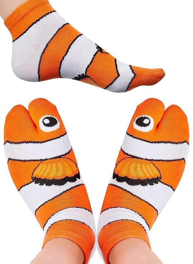 جوارب حيوانات على شكل سمكة المهرج لعيد الميلاد ملونة ومضحكة من القطن غير الرسمي جوارب للجنسين للمراهقين والرجال والنساء هدية - Image 1