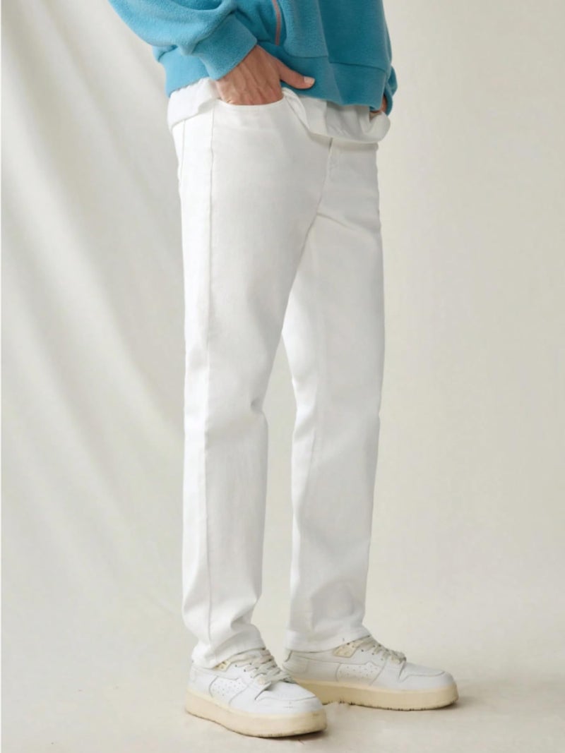 Ben Martin Men's Smart Fit Stretchable Jeans || White Mid-Rise Denim Pants with Whisker Wash || Premium Casual Wear Jean for Men || 5 Pocket Jean's for Men's – Size 38 (1) - Image 4