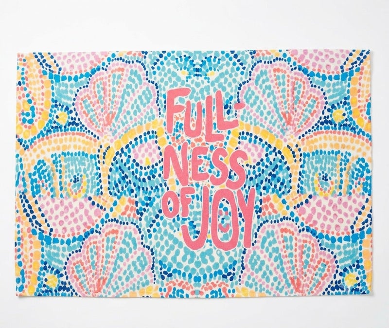 FULLNESS OF JOY Beach Towel – Multicolor Polka Dot Design – 140 × 70 cm - Image 1