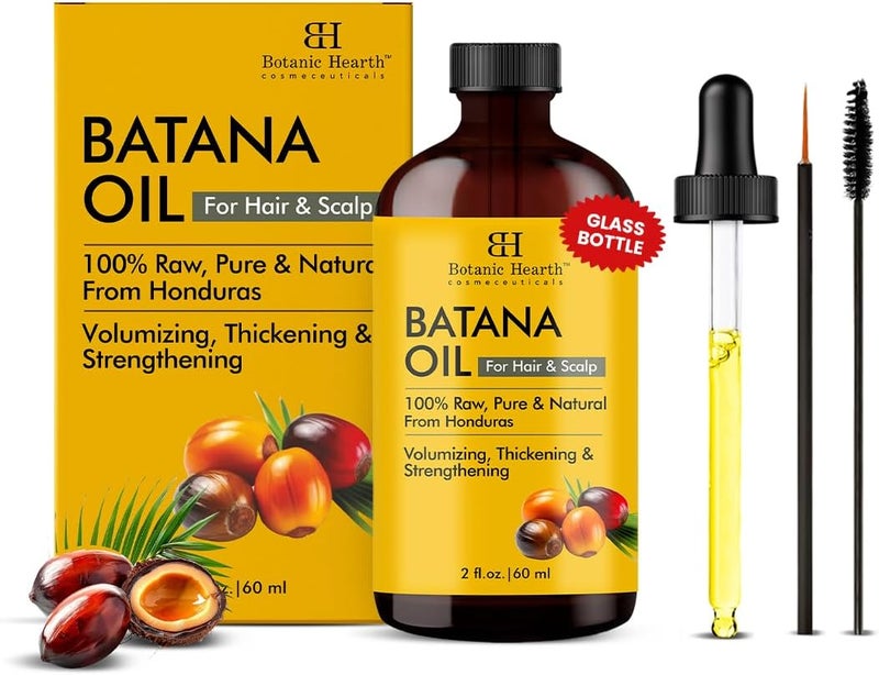 Botanic Hearth Batana Oil for Hair Growth & Hair Treatment Oils 2 Fl Oz | Dr Sebi Inspired, 100% Raw & Pure Batana Oil | Scalp & Hair Treatment for Thickness & Strength | All Hair Types - Image 1