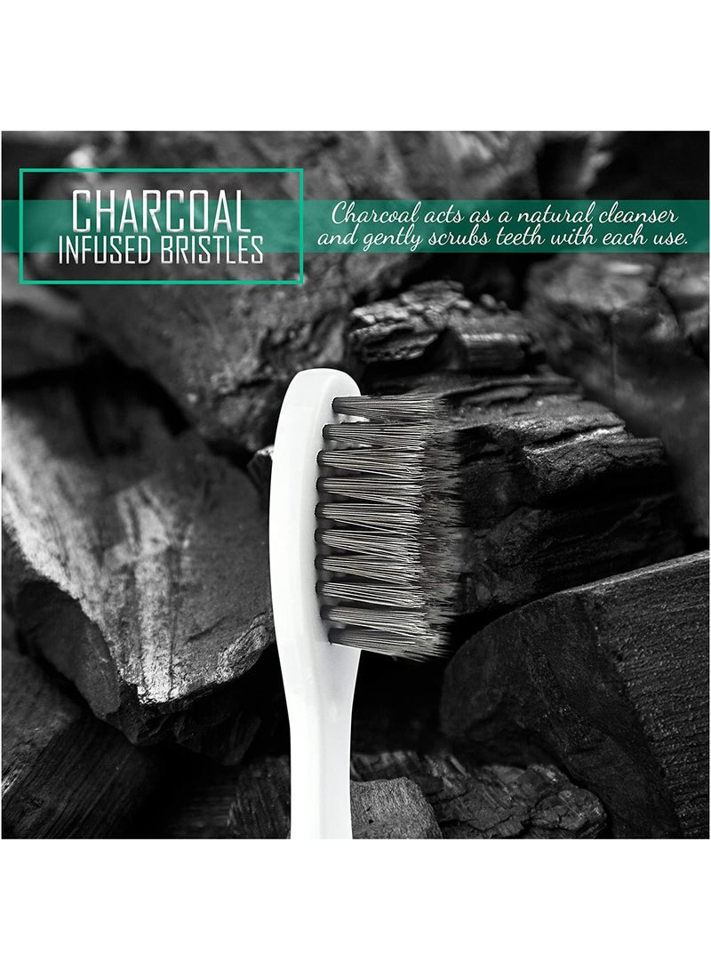 Genérico 8 Pcs Travel Folding Toothbrush, Portable Charcoal Toothbrush with Soft Medium Bristles, Safe and Non Toxic, Non Slip Handle, for Adults and Kids, for Hiking, Camping, Traveling, School, Black - Image 2