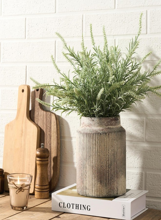 SIDUCAL Ceramic Vintage Rustic Terracotta Vase, 7.2 Inch Farmhouse Decorative Pottery Vase Wide-Mouth Vases for Home Decor, Living Room, Bookshelf, Bedroom, Bathroom, Kitchen, Whitewashed - Image 5