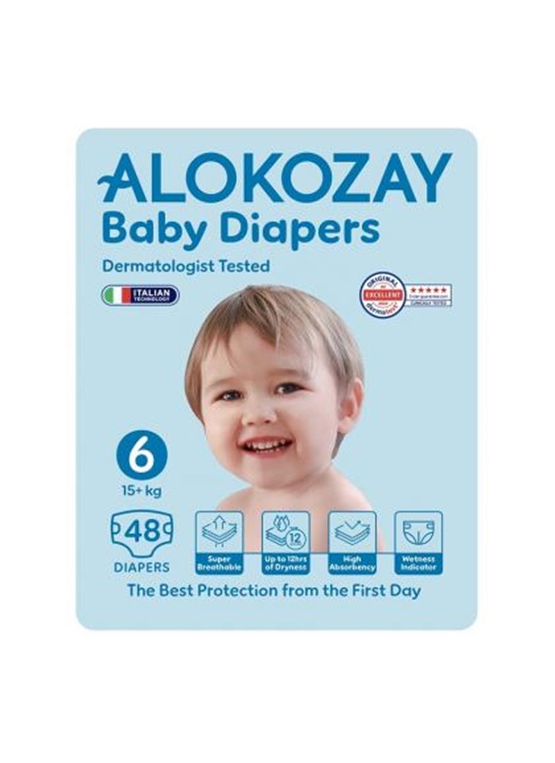Alokozay Premium Baby Diapers - Size 6 15+ Kg 48 Diapers - Image 1