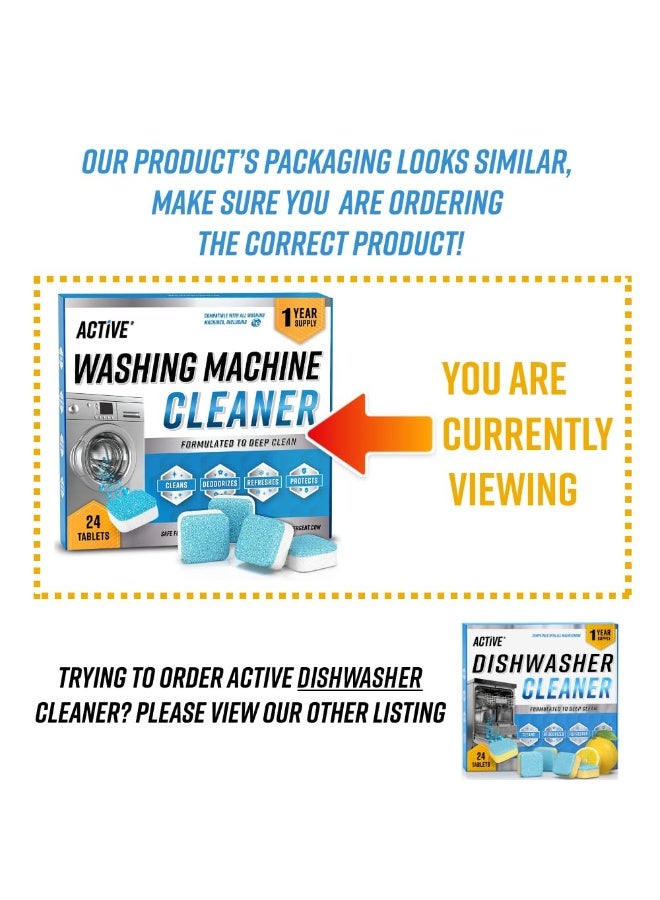 Active Washing Machine Cleaner Descaler 24 Pack - Deep Cleaning Tablets For HE Front Loader & Top Load Washer, Clean Inside Drum And Laundry Tub Seal (Washing Machine Cleaner Tablets - 24 Pack) - Image 5