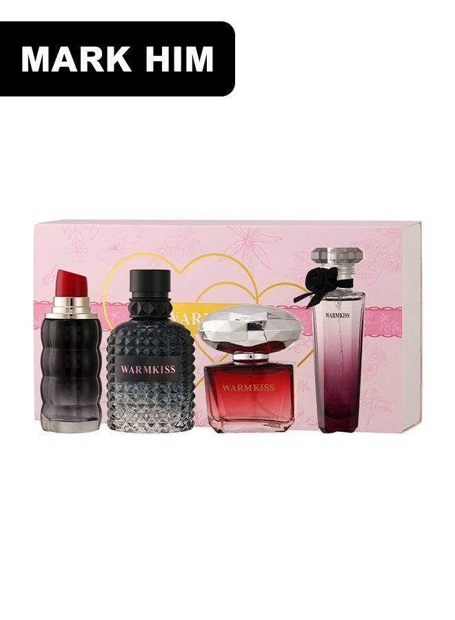 MARK HIM 4-Piece Women Perfume Gift Set, Four Unique Long-Lasting Fragrance Eau de Toilette Collection, Heart Pattern Luxury Eau de Parfum Gift Set for Gifting & Daily Use - Image 1
