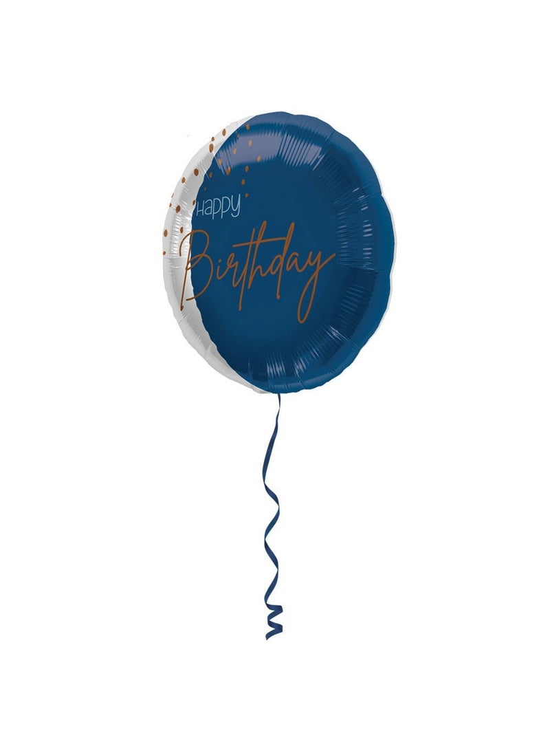 Folat Happy Birthday Round Balloon Blue 45 cm