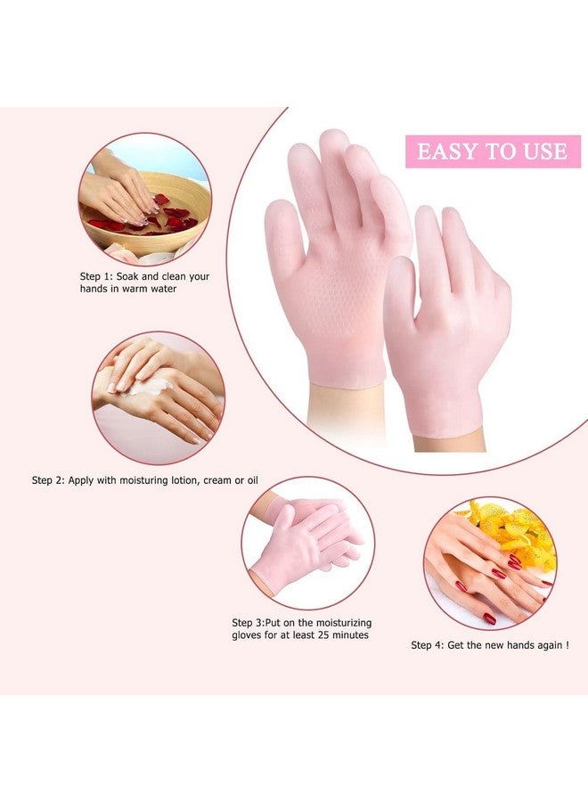 SIMESTICH Silicone Moisturizing Gloves Spa Gel Hydrating Gloves for Women, Anti-Slip Aloe Lotion Gloves for Repairing Dry Hands, Calluses, Cracked Heels & Softening Rough Skin - Image 2
