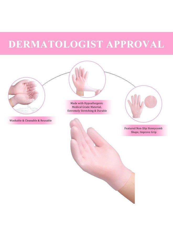 SIMESTICH Silicone Moisturizing Gloves Spa Gel Hydrating Gloves for Women, Anti-Slip Aloe Lotion Gloves for Repairing Dry Hands, Calluses, Cracked Heels & Softening Rough Skin - Image 3