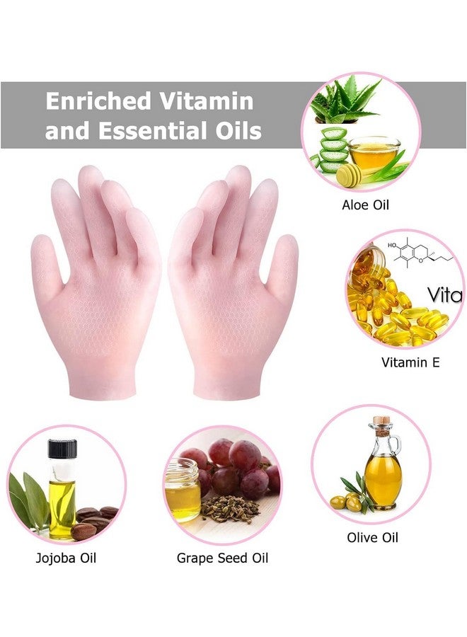 SIMESTICH Silicone Moisturizing Gloves Spa Gel Hydrating Gloves for Women, Anti-Slip Aloe Lotion Gloves for Repairing Dry Hands, Calluses, Cracked Heels & Softening Rough Skin - Image 5