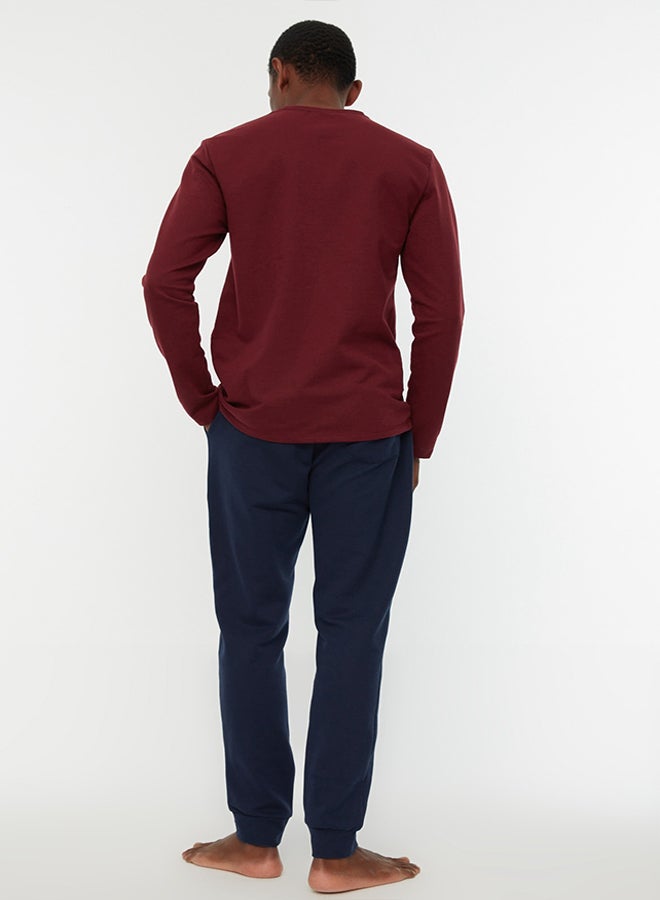 Pajama Set - Burgundy - Graphic